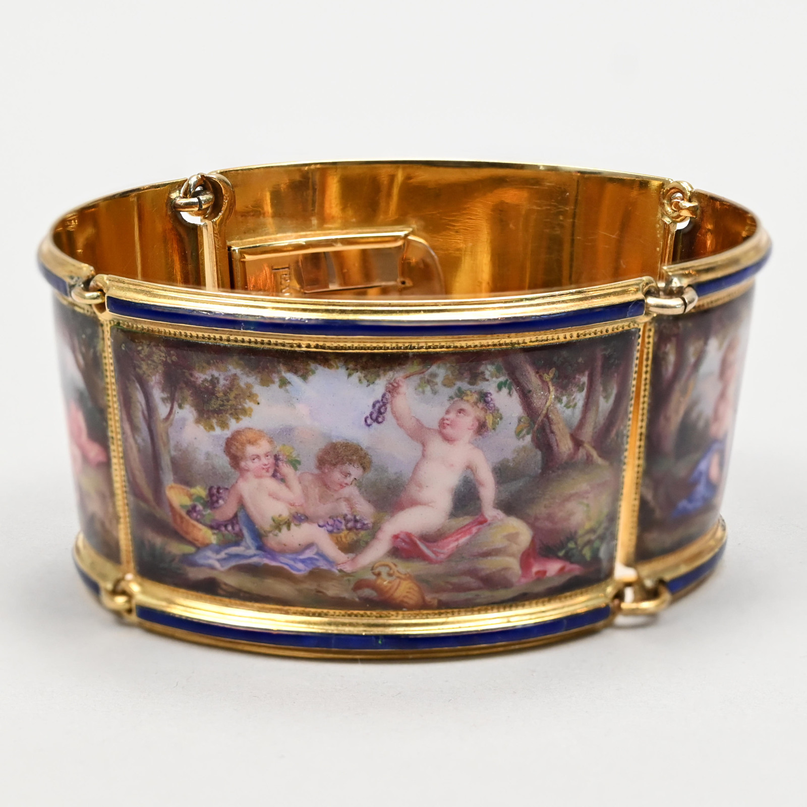 French Enamel and 18k Gold Bracelet, Circa