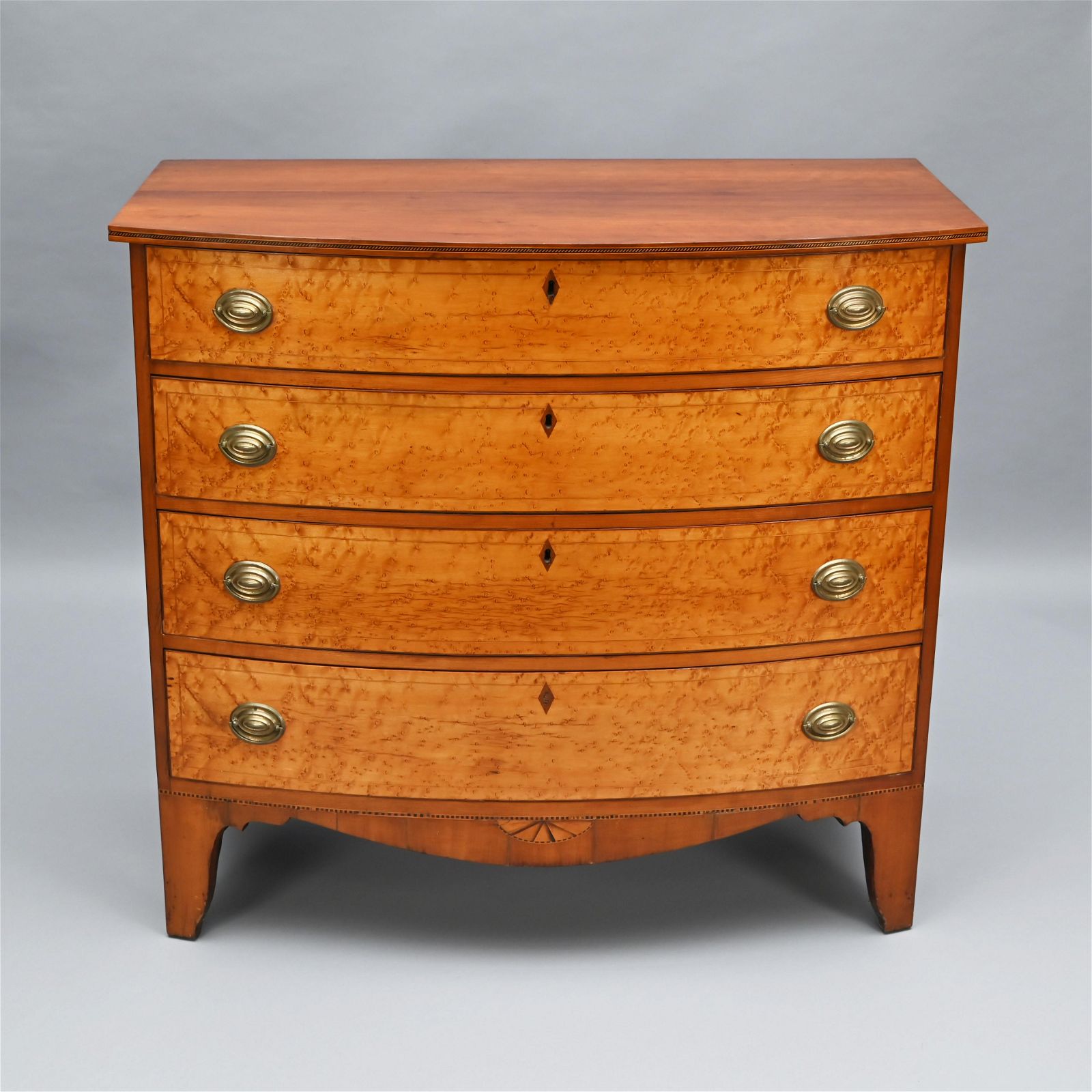 Vermont Federal Inlaid Bow-Front Chest of Drawers