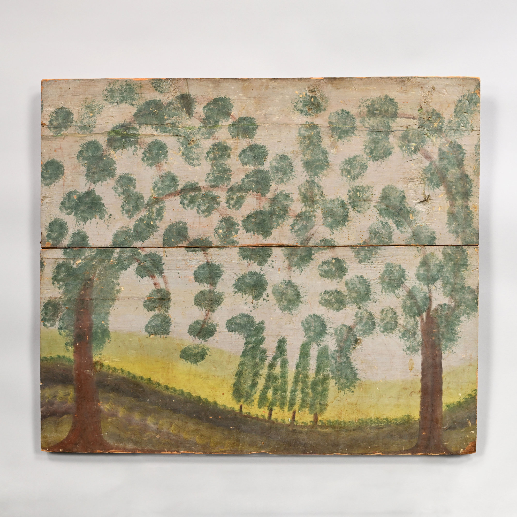 New Hampshire Painted Pine Fireboard From the Nute/Fernald Homestead, Wolfeboro, Circa 1815