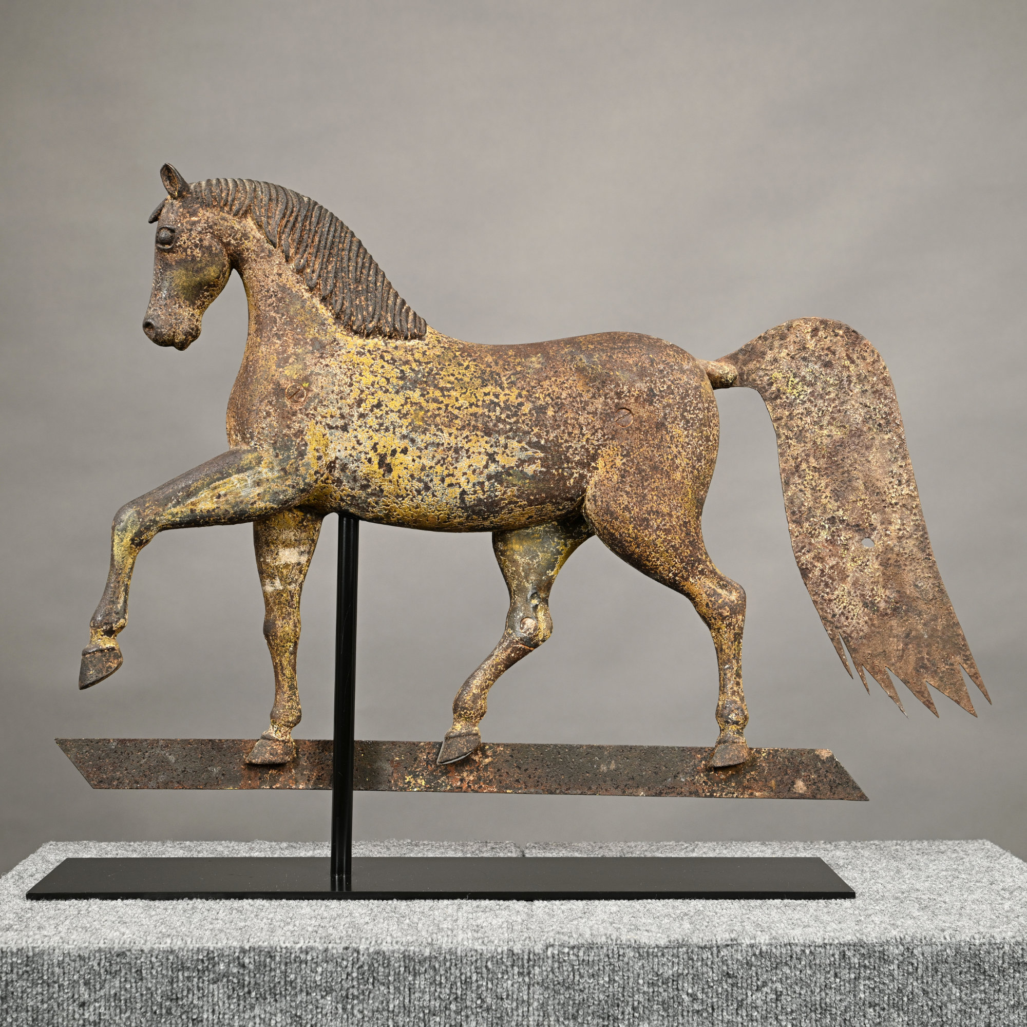 New Hampshire Iron Full-Bodied Horse Weathervane, Rochester Iron Works, Rochester, 1875-1885