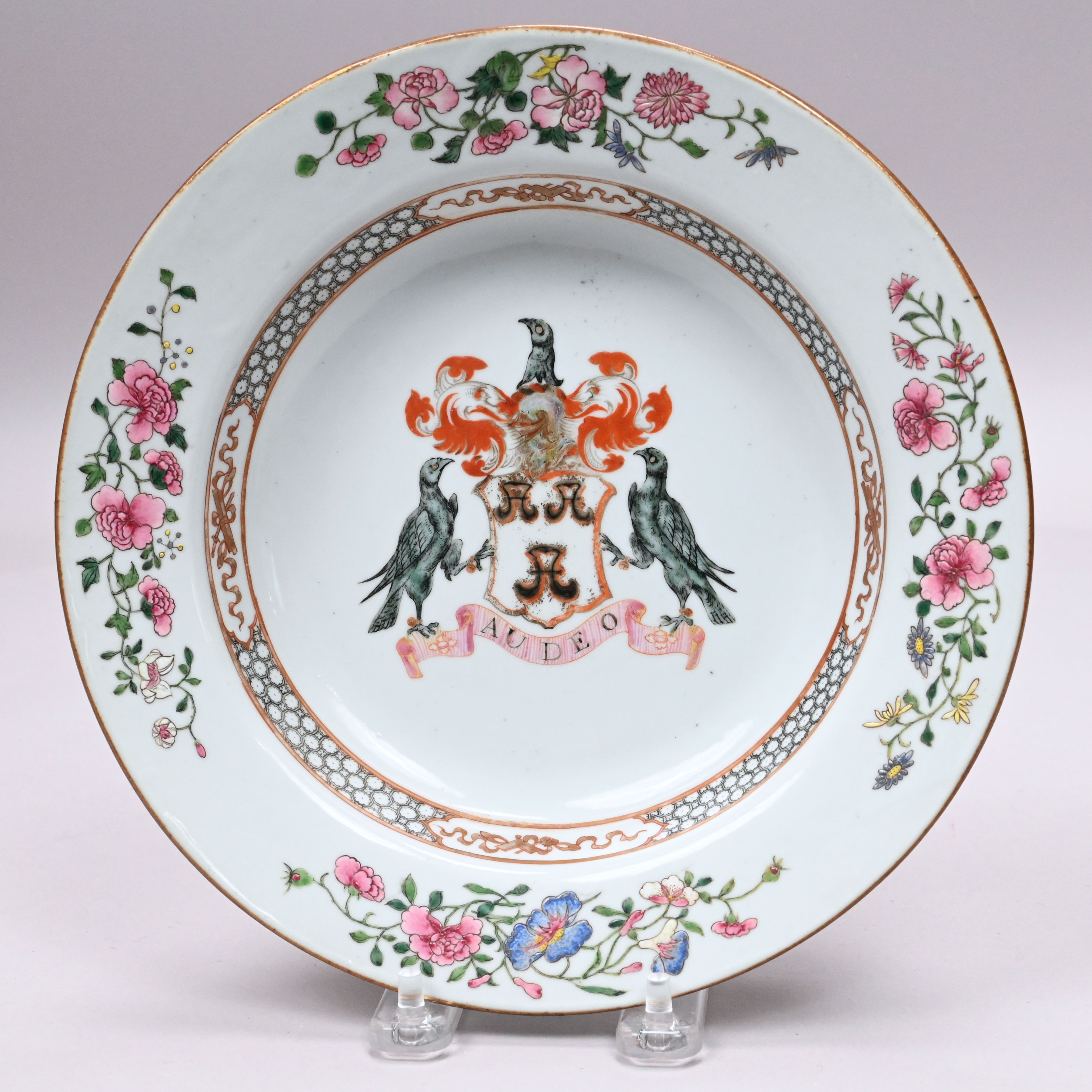 Chinese Export Porcelain Armorial Soup Plate, Yongzheng, Circa 1735