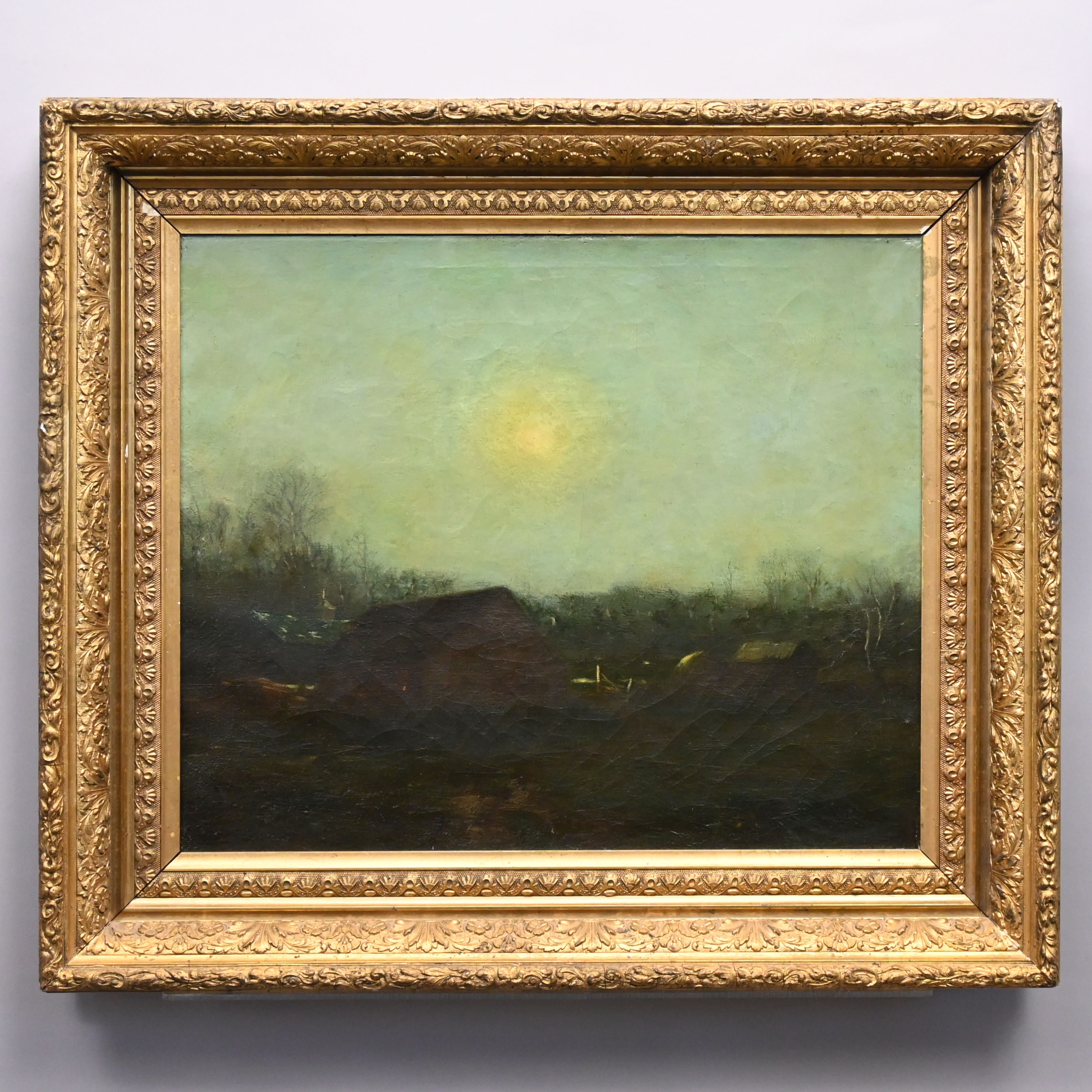 Attributed George Inness - Farm Buildings at Twilight