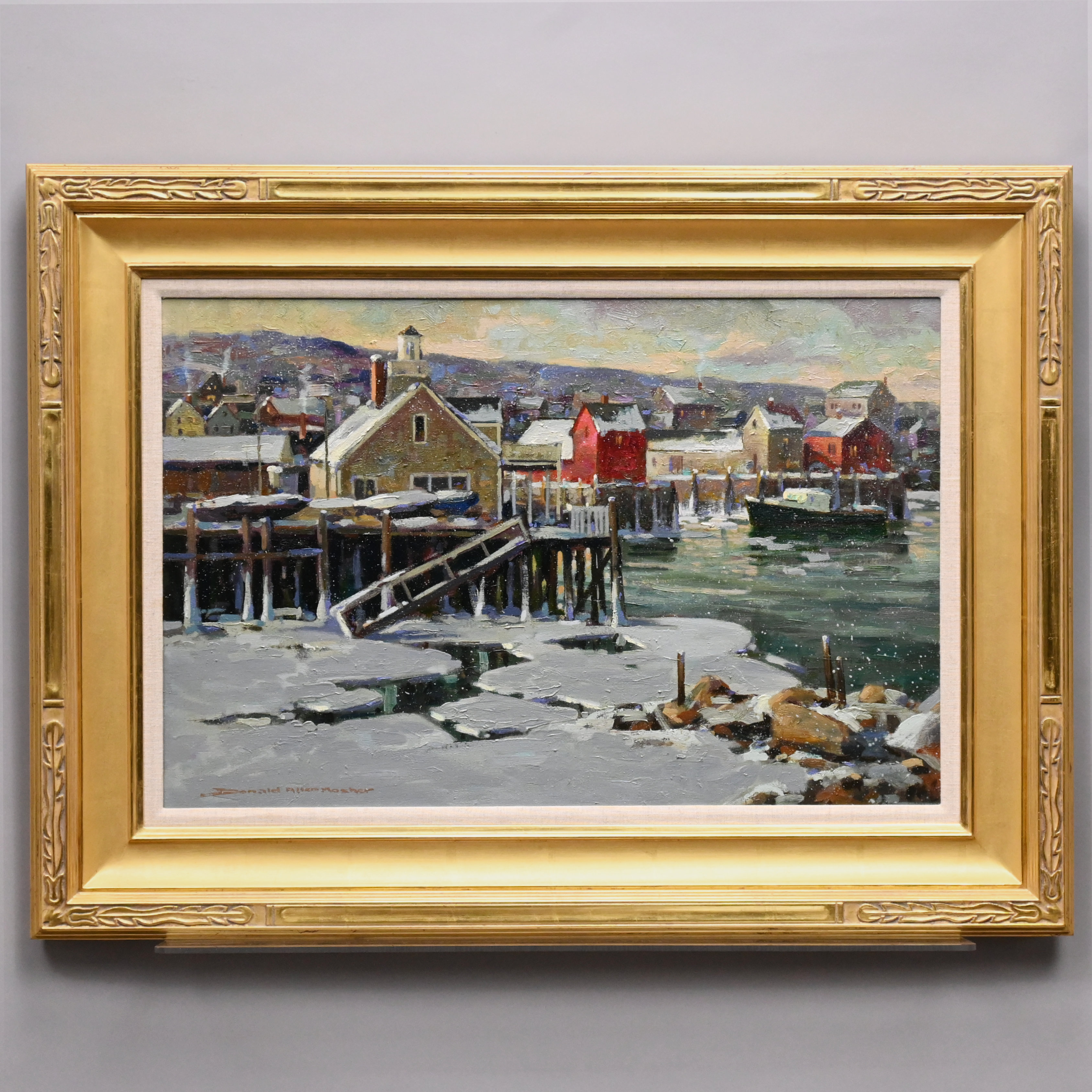Donald Allen Mosher - Rockport Harbor in Winter