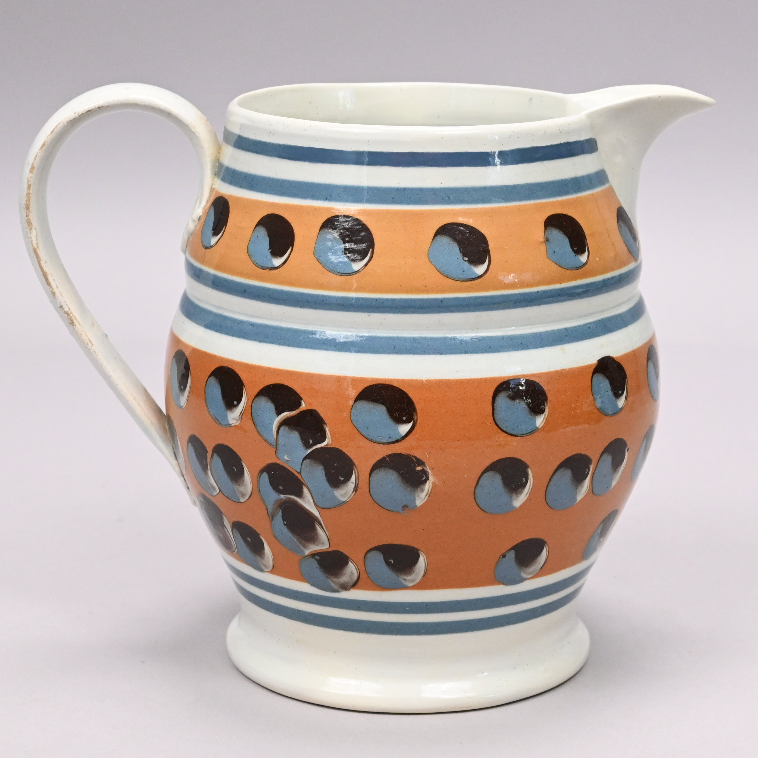 British Pearlware Mochaware Jug, Circa 1830