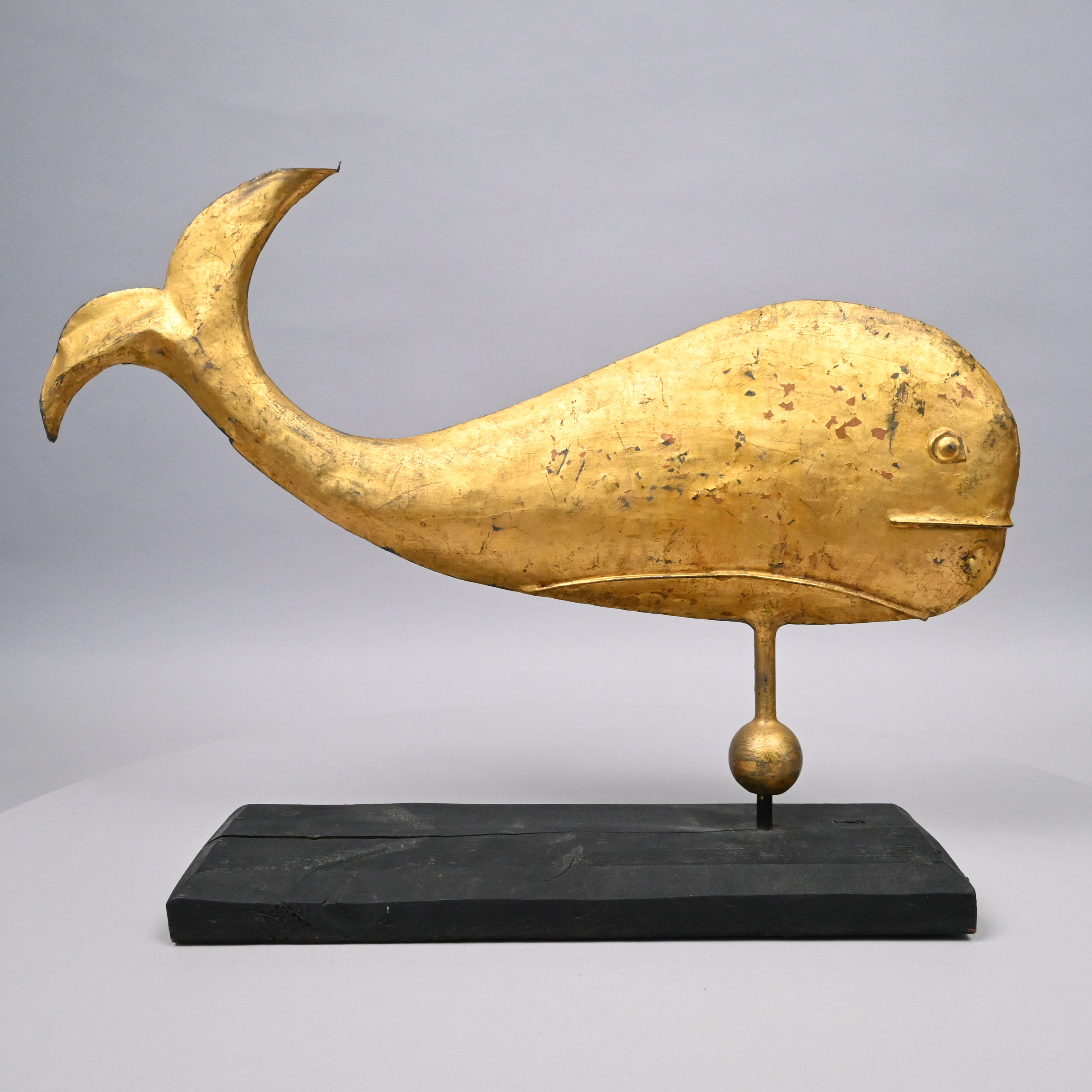 American Molded and Gilt Copper Whale Weathervane